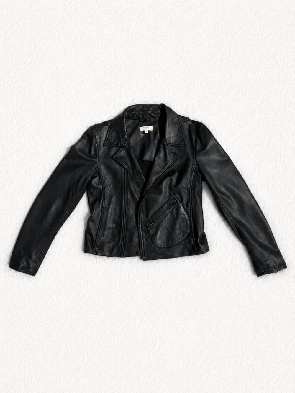 NWOT Billy Reid Black Leather Classic Moto Jacket Size Small
